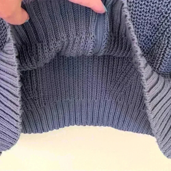 Pure Handknit 100% Cotton Loose Knit Sleeveless Oversize Zip Cardigan Size M/L - Picture 5 of 13